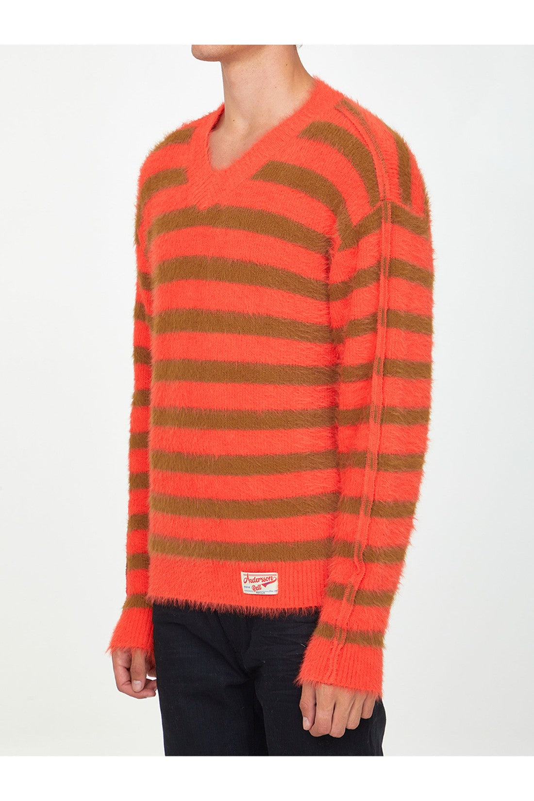 ANDERSSON BELL-OUTLET-SALE-Orange and beige striped jumper-ARCHIVIST