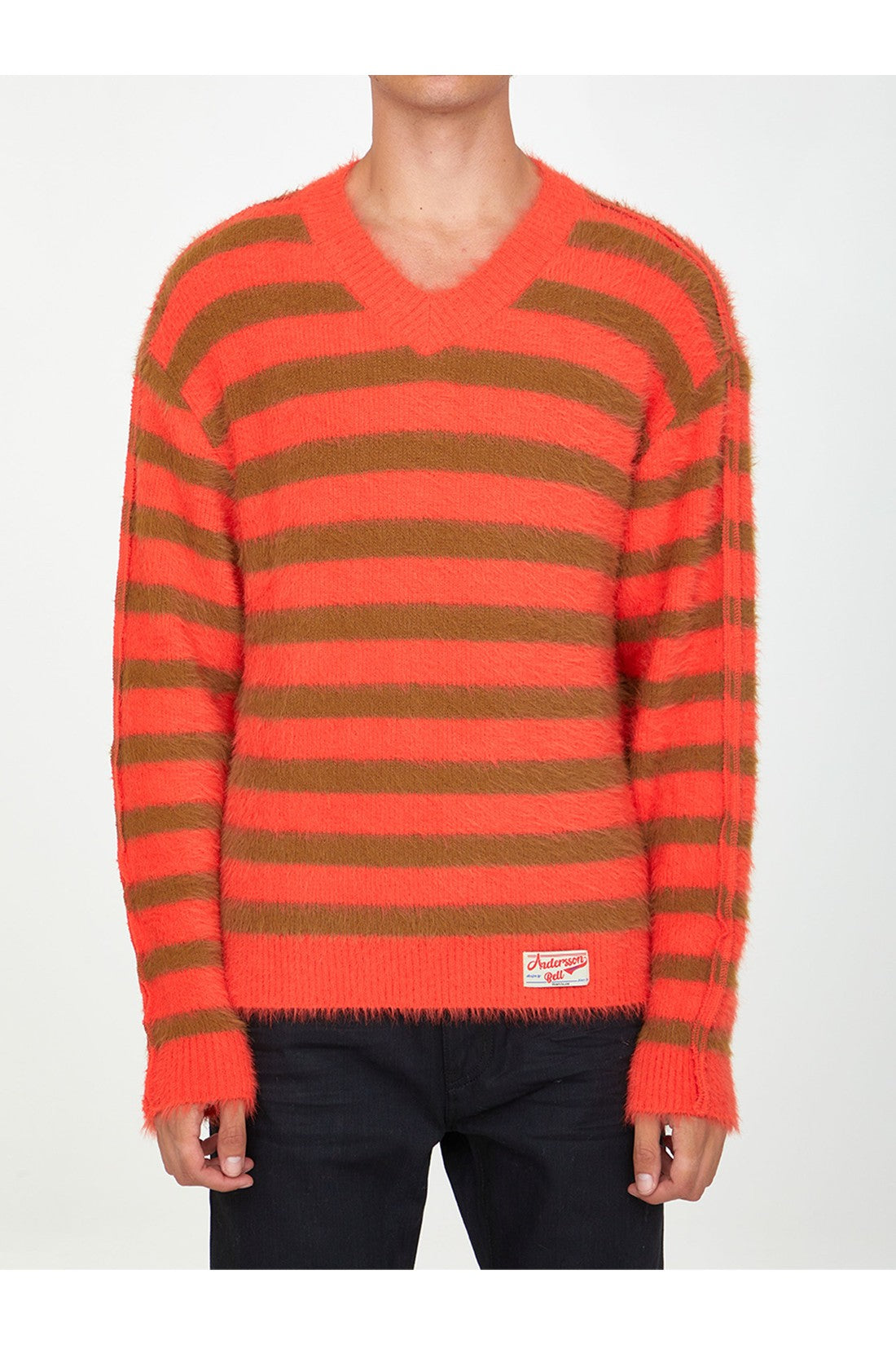 ANDERSSON BELL-OUTLET-SALE-Orange and beige striped jumper-ARCHIVIST