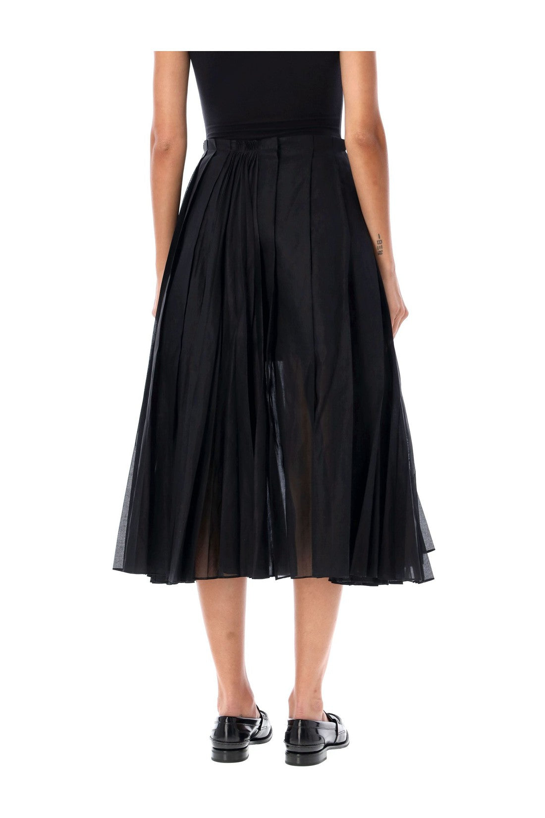 JIL SANDER-OUTLET-SALE-Organdy midi skirt-ARCHIVIST