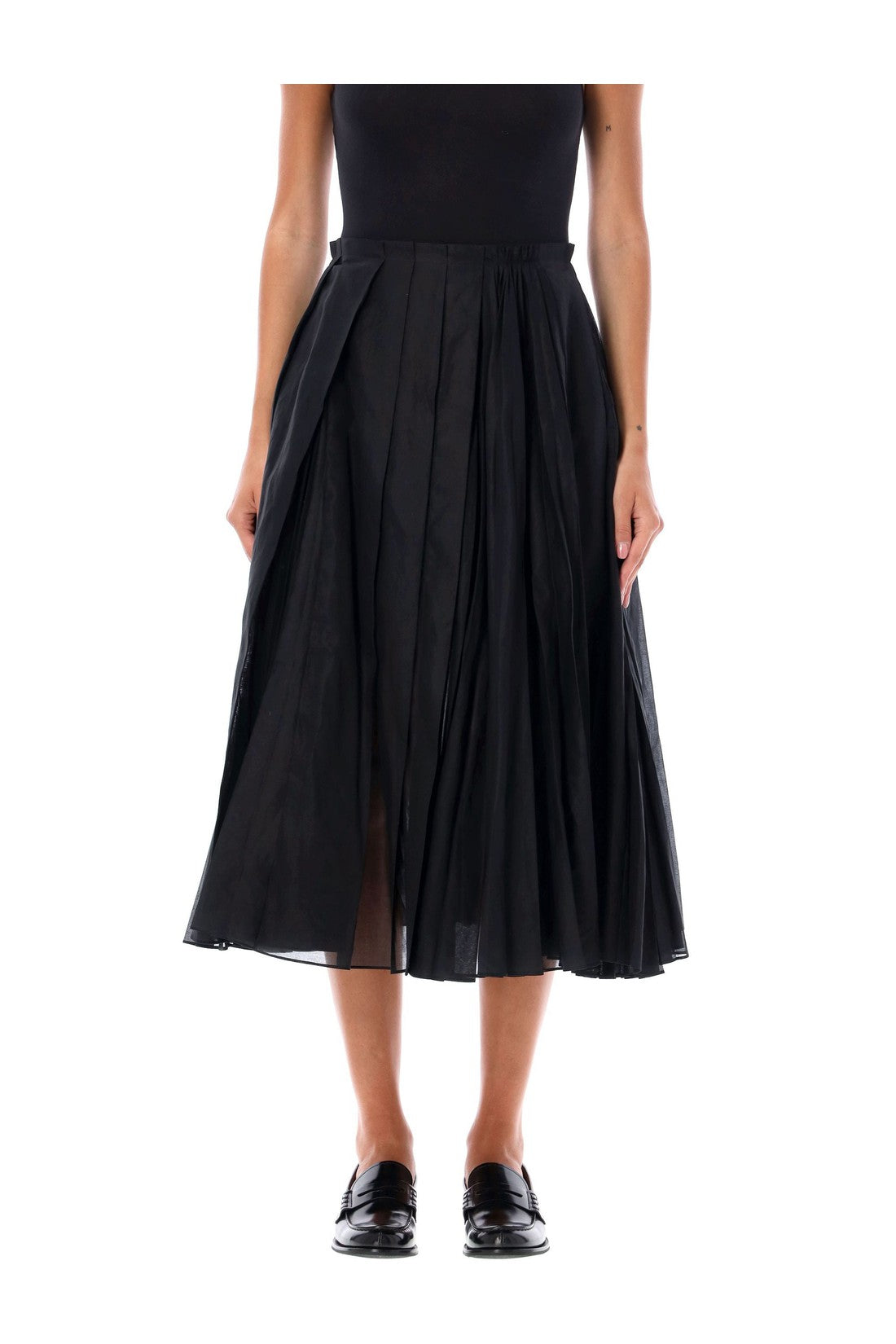 JIL SANDER-OUTLET-SALE-Organdy midi skirt-ARCHIVIST