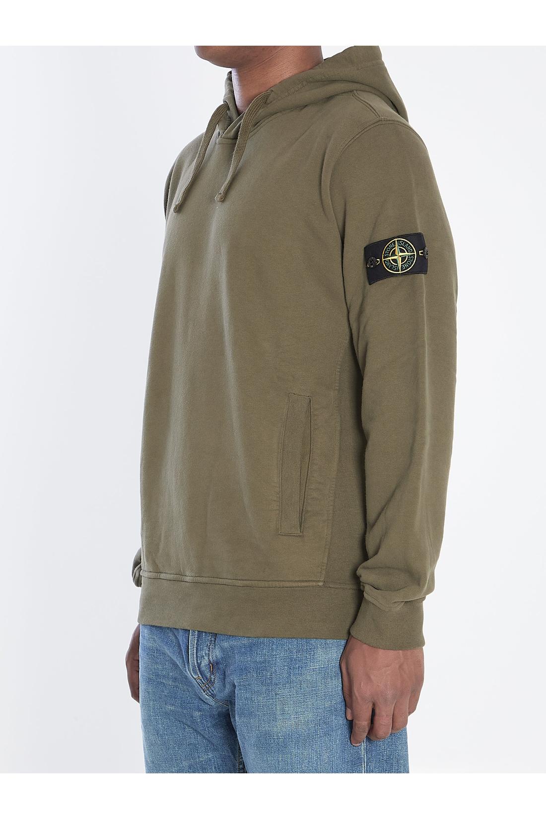Stone Island-OUTLET-SALE-Organic cotton hooded sweatshirt-ARCHIVIST