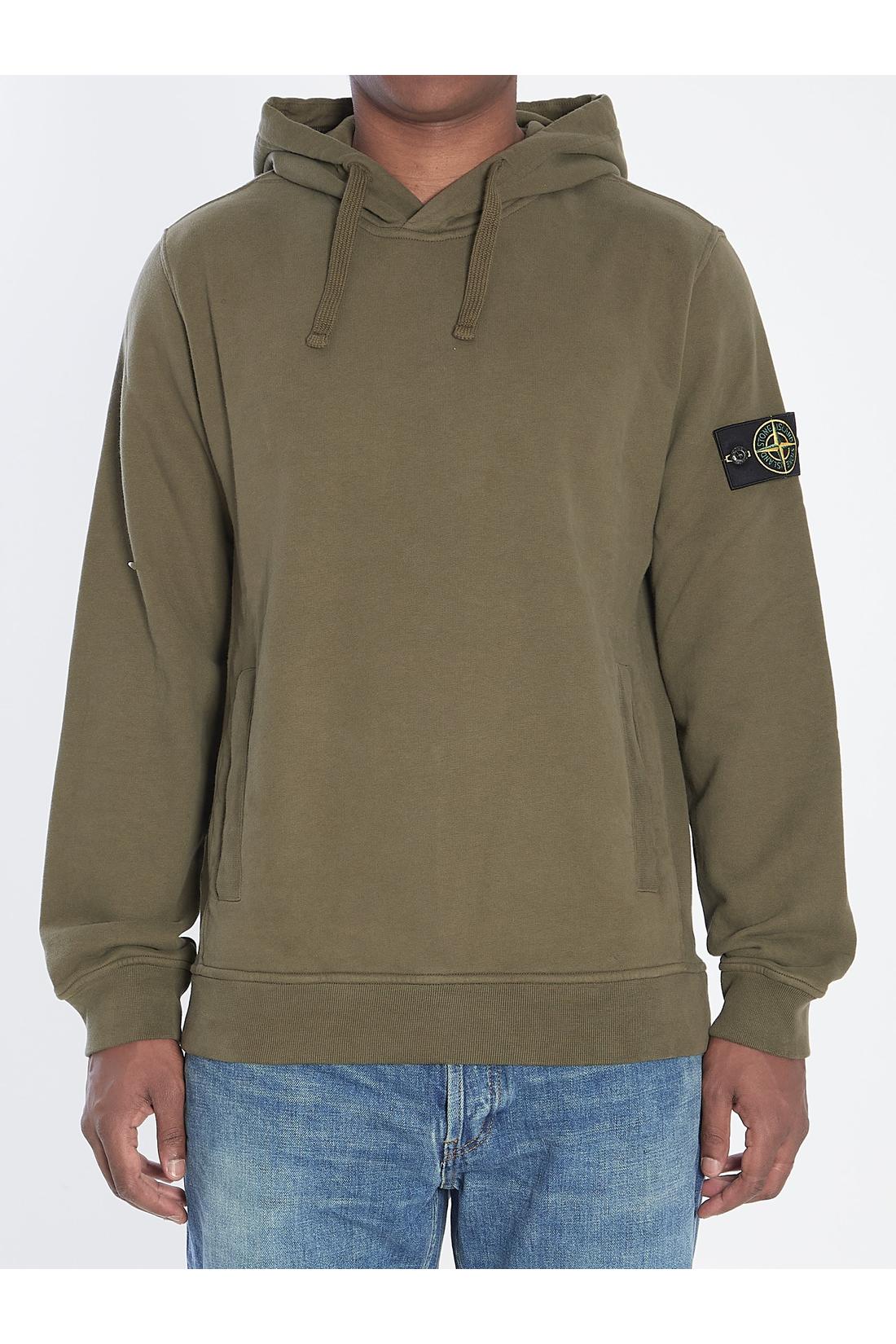 Stone Island-OUTLET-SALE-Organic cotton hooded sweatshirt-ARCHIVIST