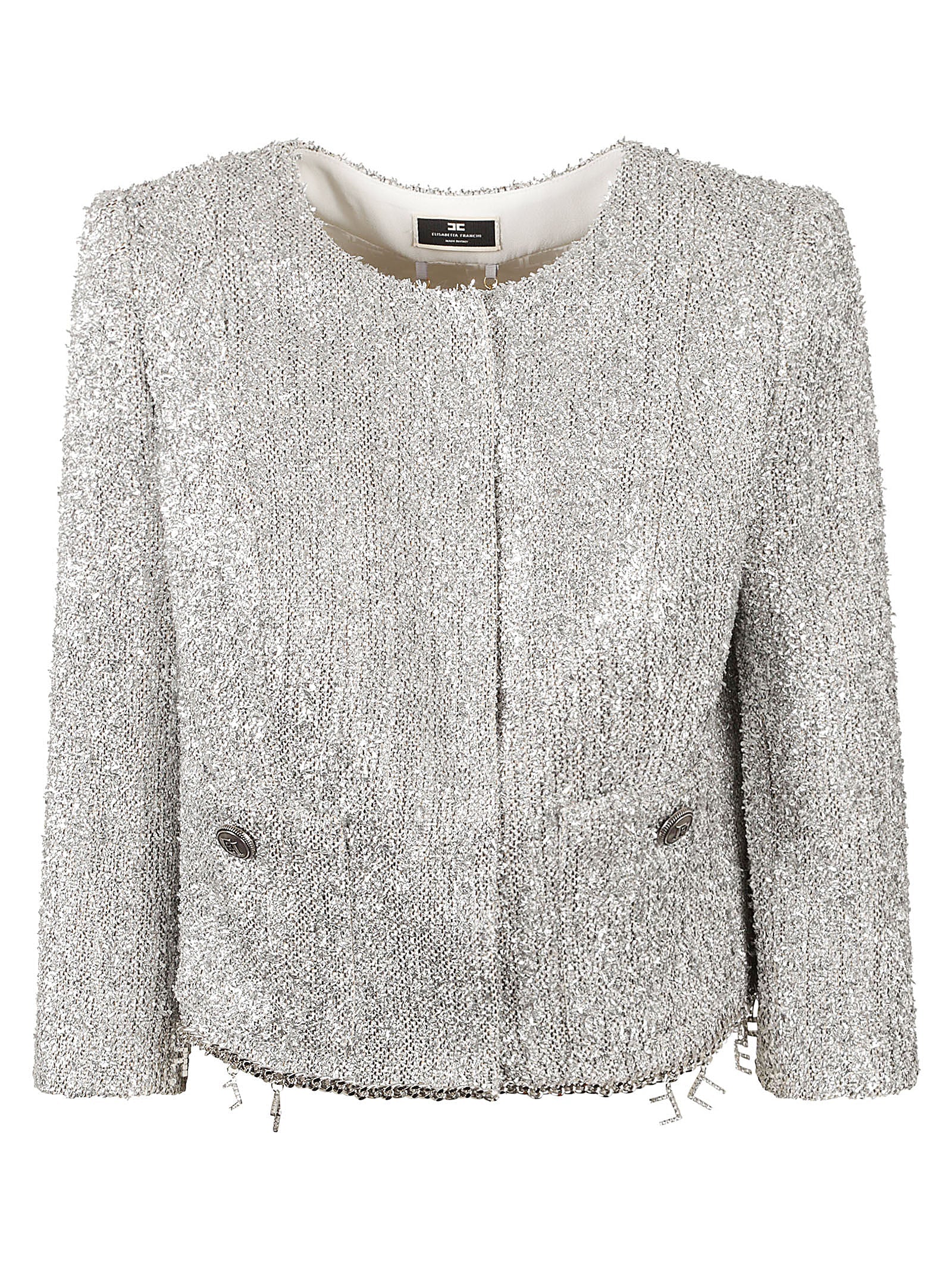 ELISABETTA FRANCHI-OUTLET-SALE-Outerwear SILBER-ARCHIVIST