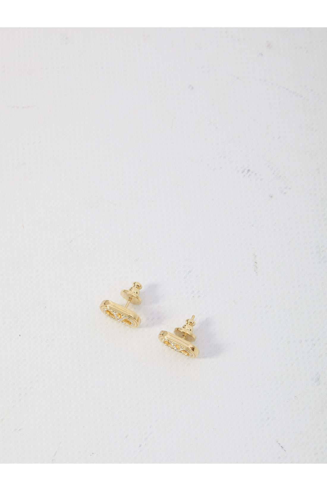 Valentino Garavani-OUTLET-SALE-Ovalette earrings with rhinestones-ARCHIVIST