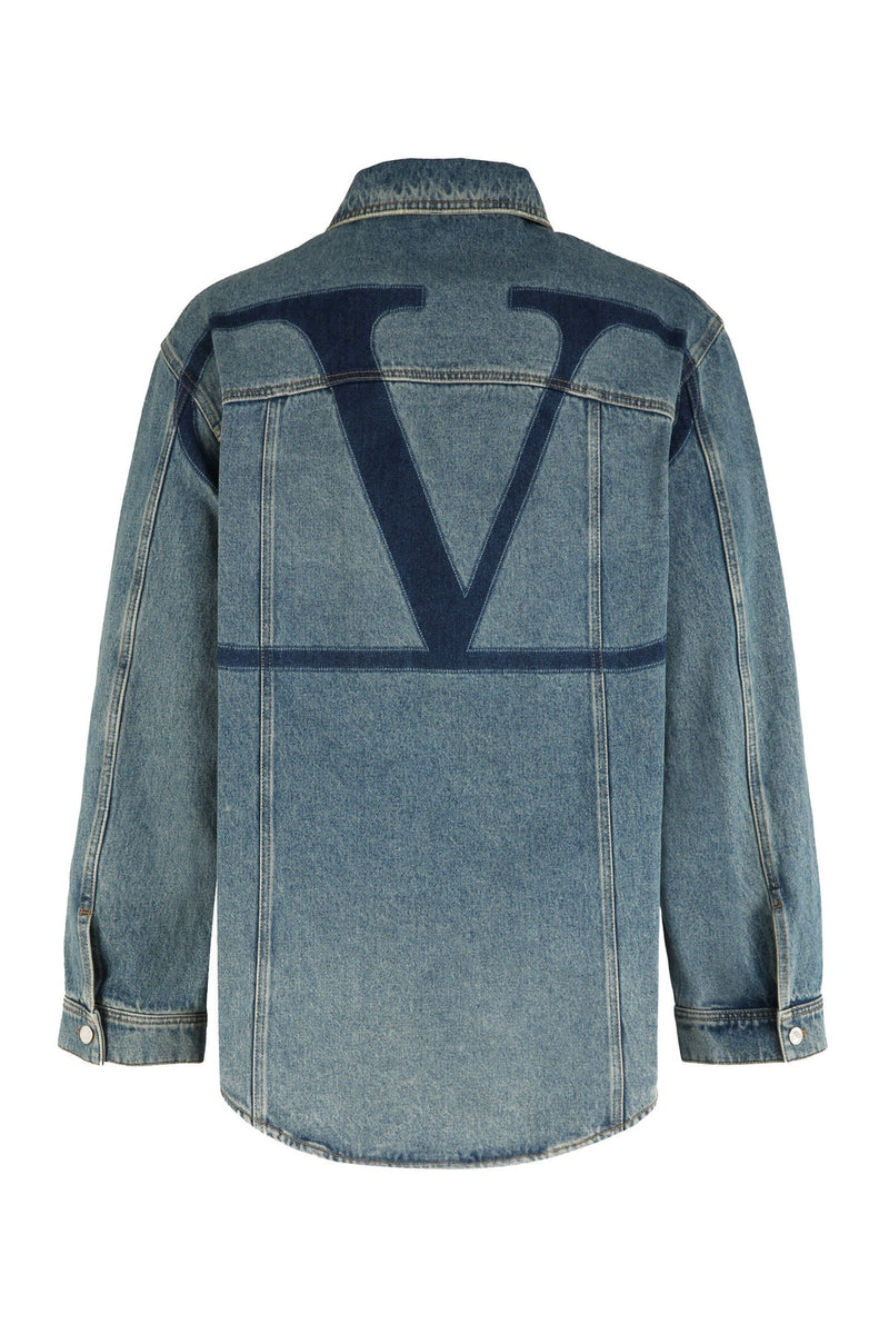 Valentino-OUTLET-SALE-Overshirt in denim-ARCHIVIST