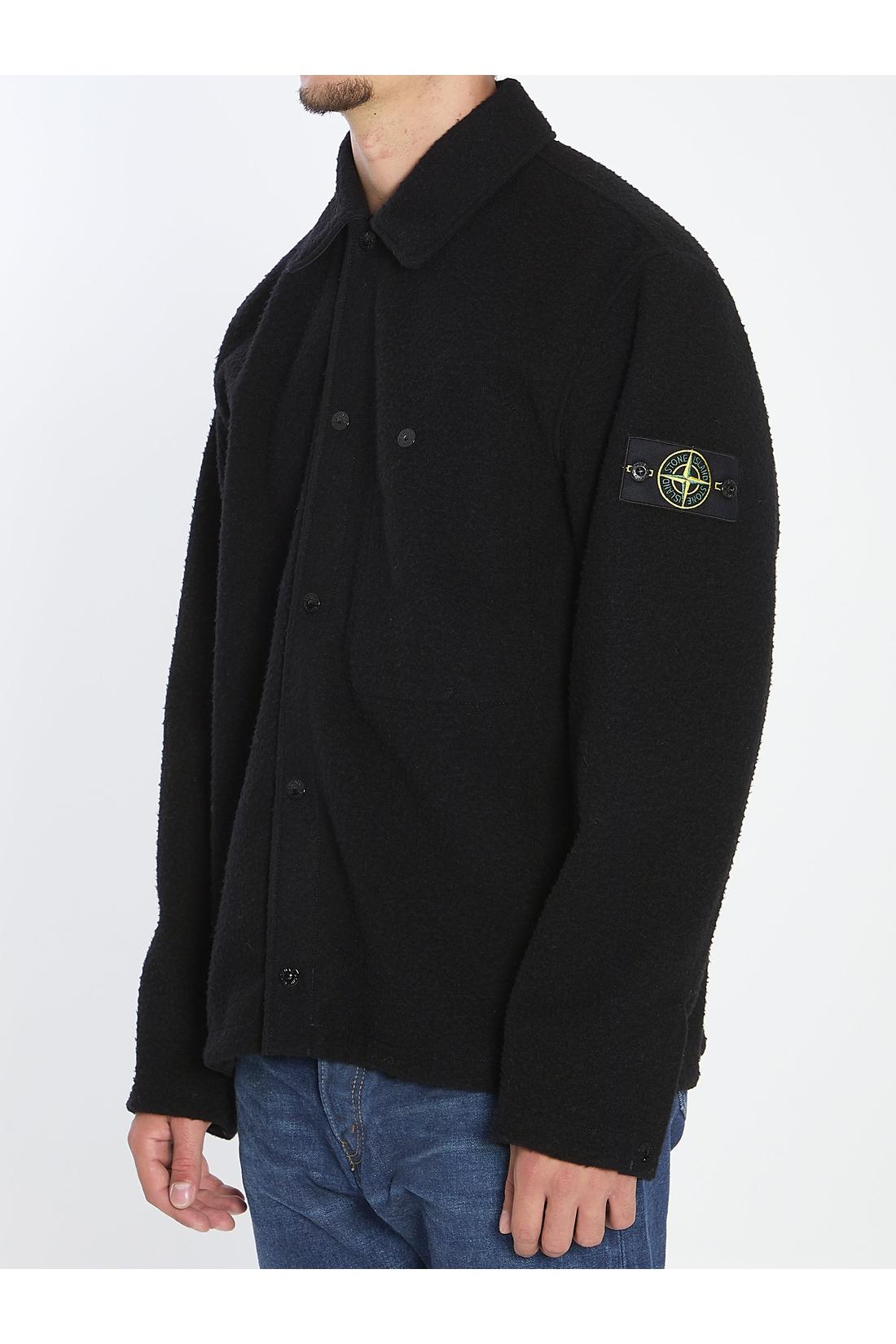 Stone Island-OUTLET-SALE-Overshirt in wool blend-ARCHIVIST