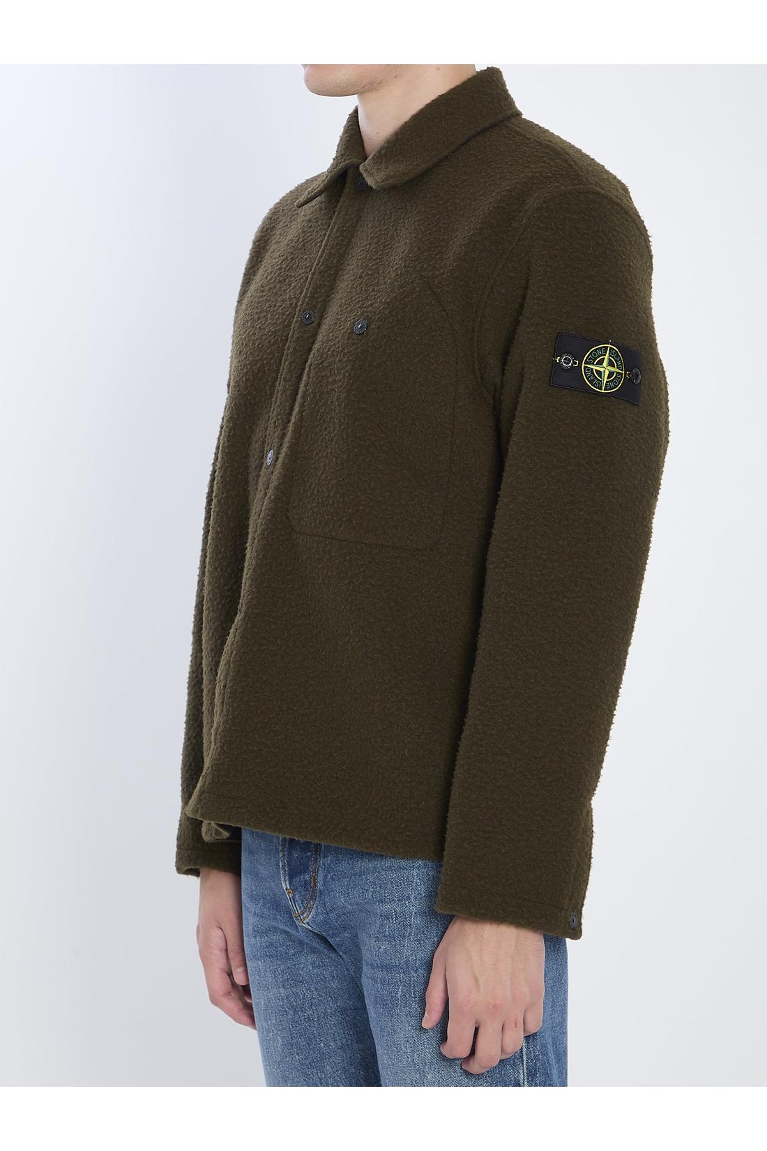Stone Island-OUTLET-SALE-Overshirt in wool blend-ARCHIVIST