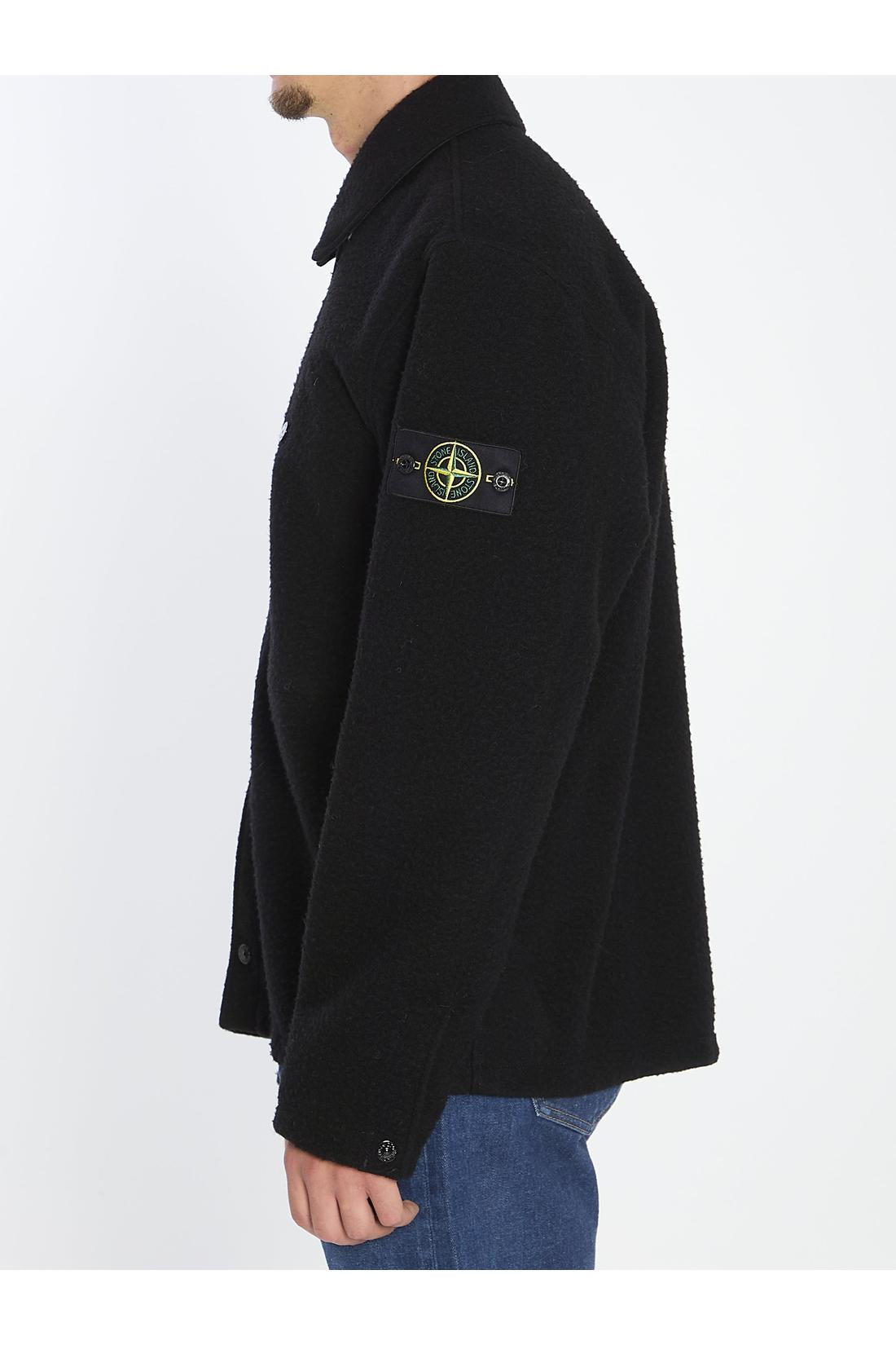 Stone Island-OUTLET-SALE-Overshirt in wool blend-ARCHIVIST