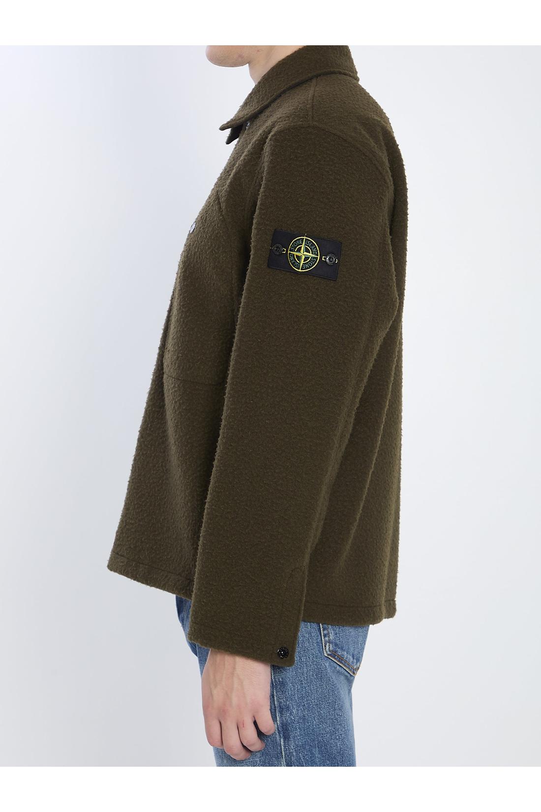 Stone Island-OUTLET-SALE-Overshirt in wool blend-ARCHIVIST