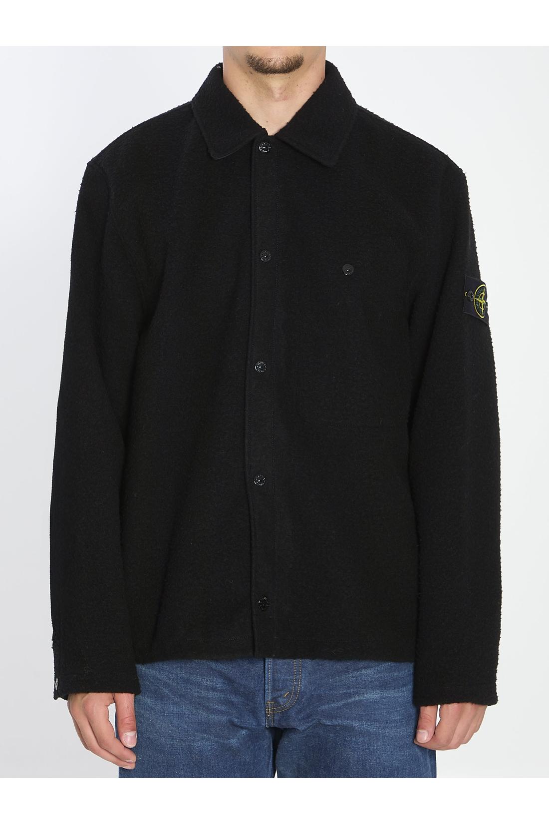 Stone Island-OUTLET-SALE-Overshirt in wool blend-ARCHIVIST