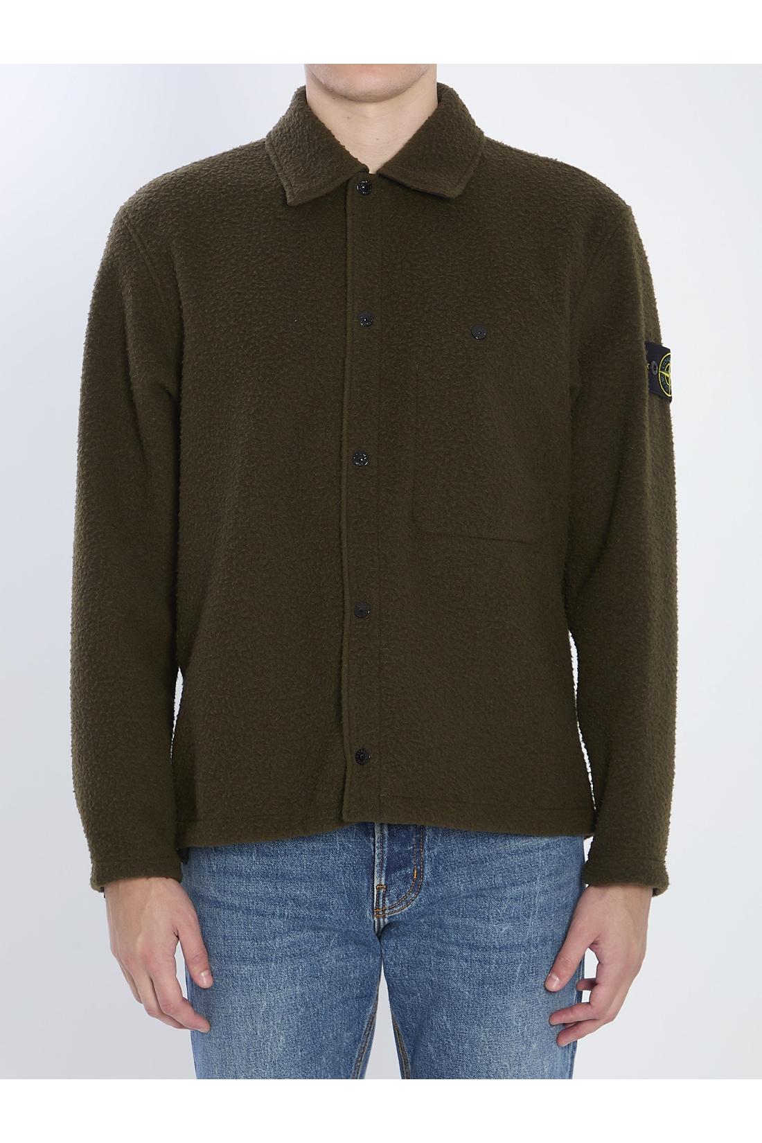 Stone Island-OUTLET-SALE-Overshirt in wool blend-ARCHIVIST