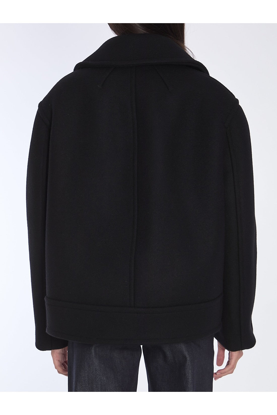 SAINT LAURENT-OUTLET-SALE-Oversize pea coat in wool-ARCHIVIST