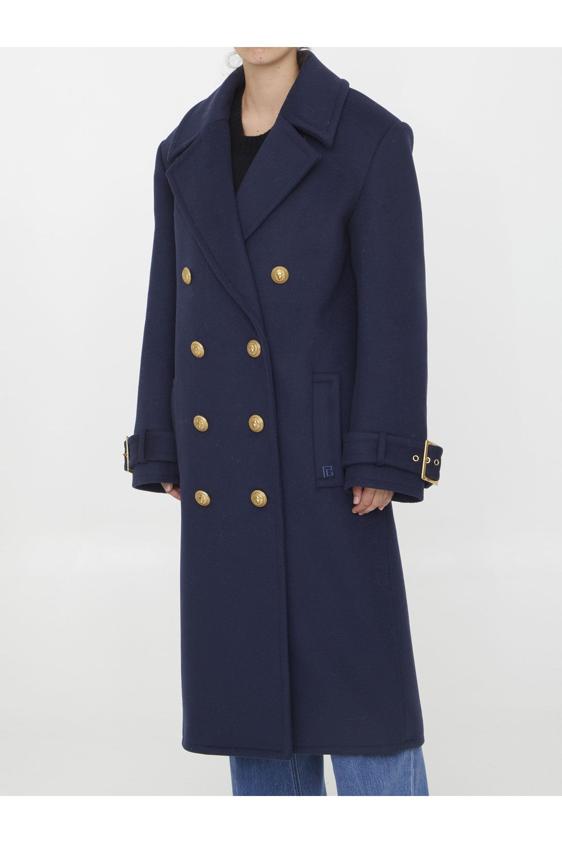 BALMAIN-OUTLET-SALE-Oversized double-breasted coat-ARCHIVIST