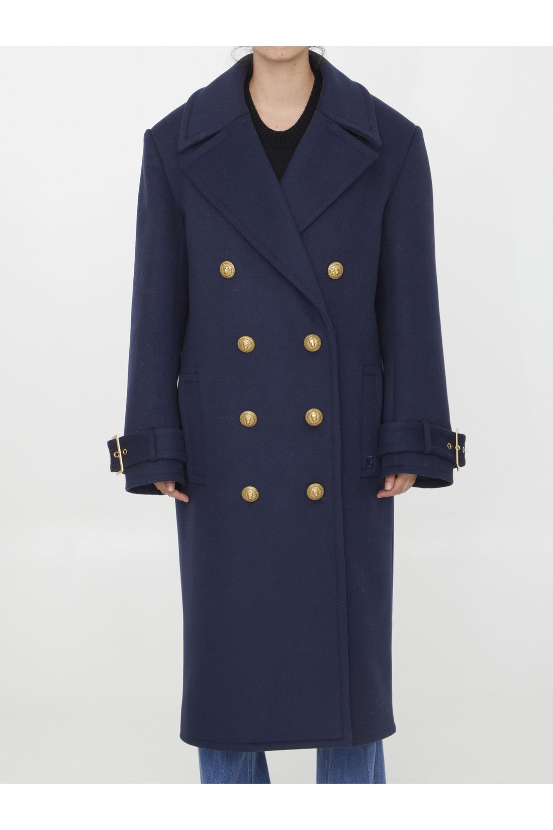 BALMAIN-OUTLET-SALE-Oversized double-breasted coat-ARCHIVIST