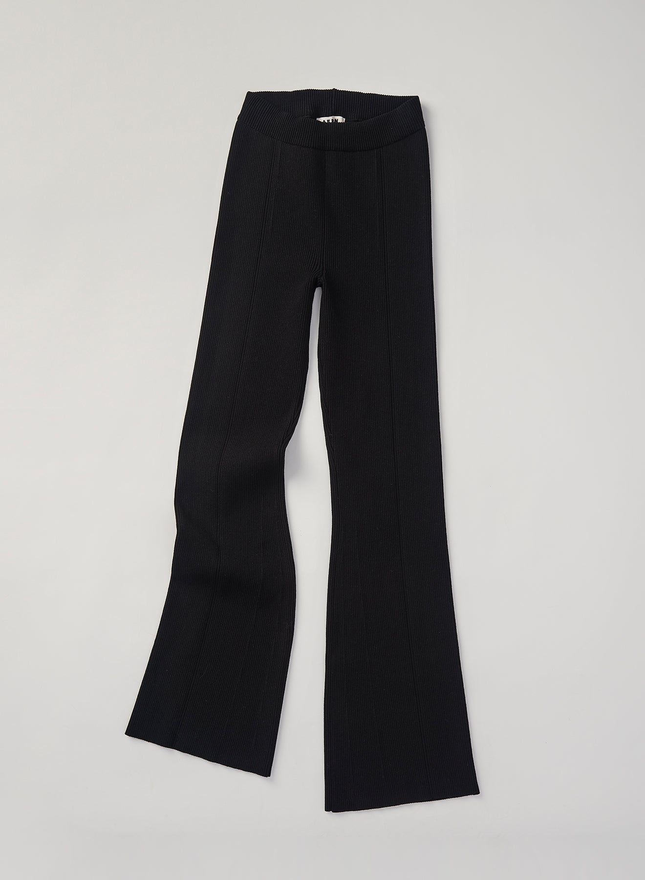AERON EGON Ribbed-knit flared pants – black