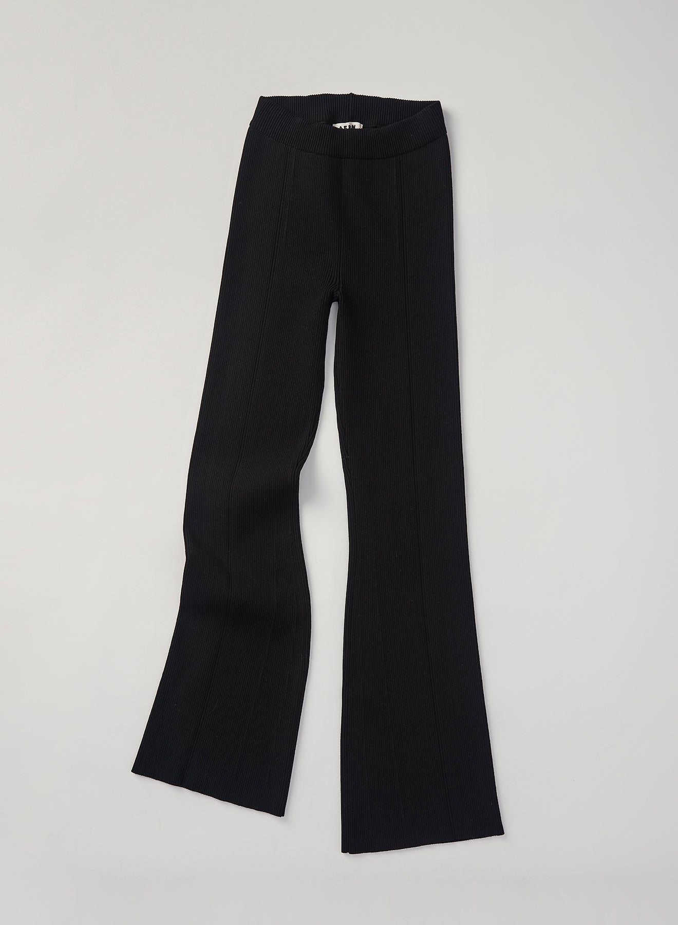 AERON EGON ECO STRETCH Ribbed-knit flare pants – black