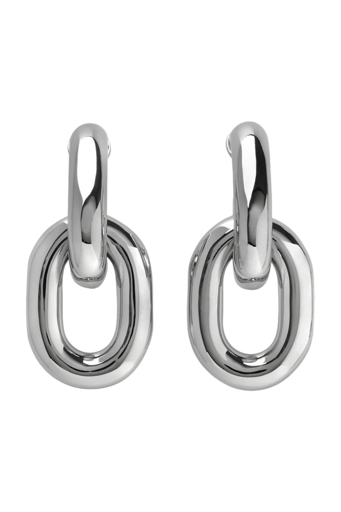 Rabanne-Xl Link Hoops Earring - Paco Rabanne - Silver - Brass-Schmuck-Black-Deal-Outlet-by-ARCHIVIST