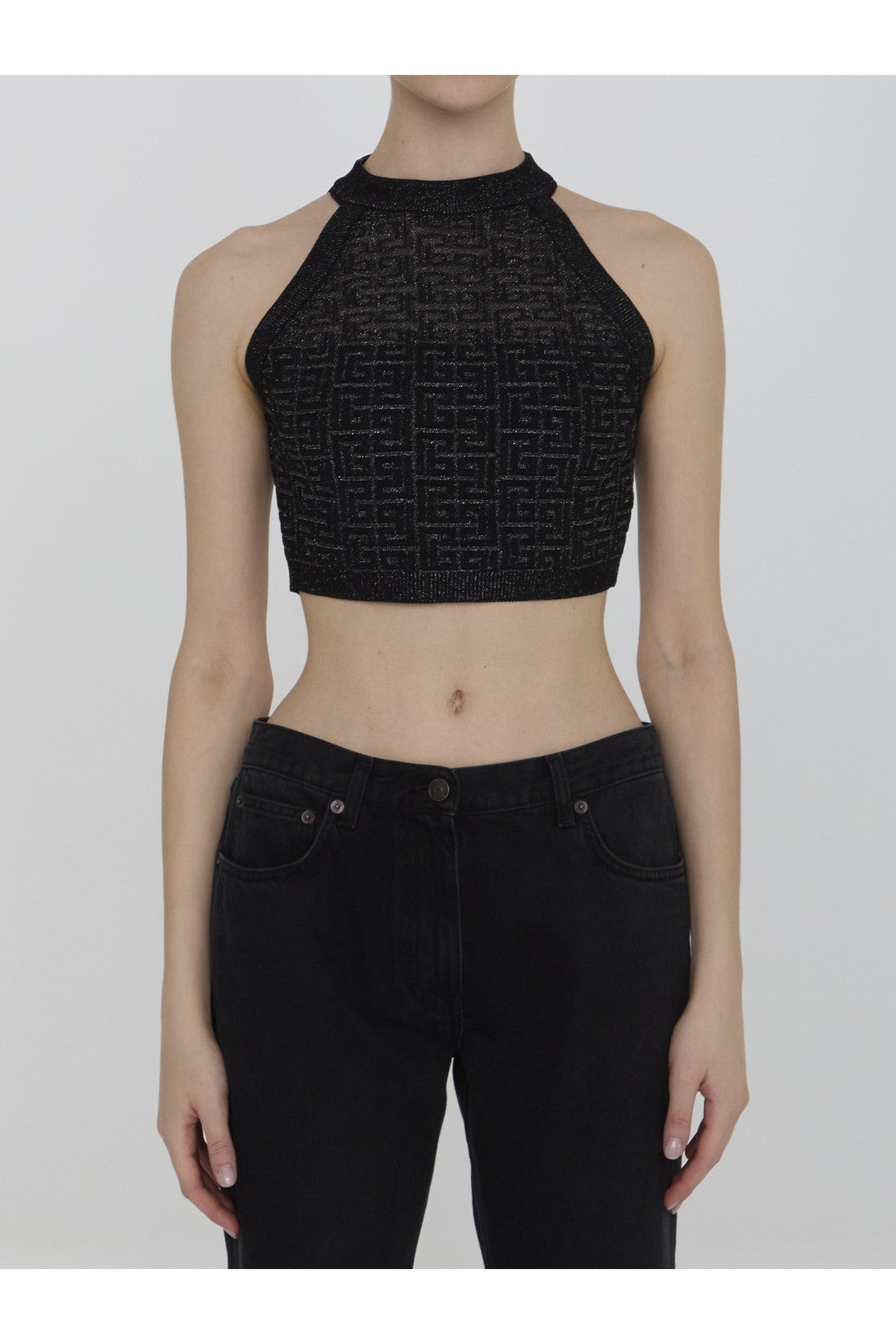 BALMAIN-OUTLET-SALE-PB Labyrinth knit top-ARCHIVIST