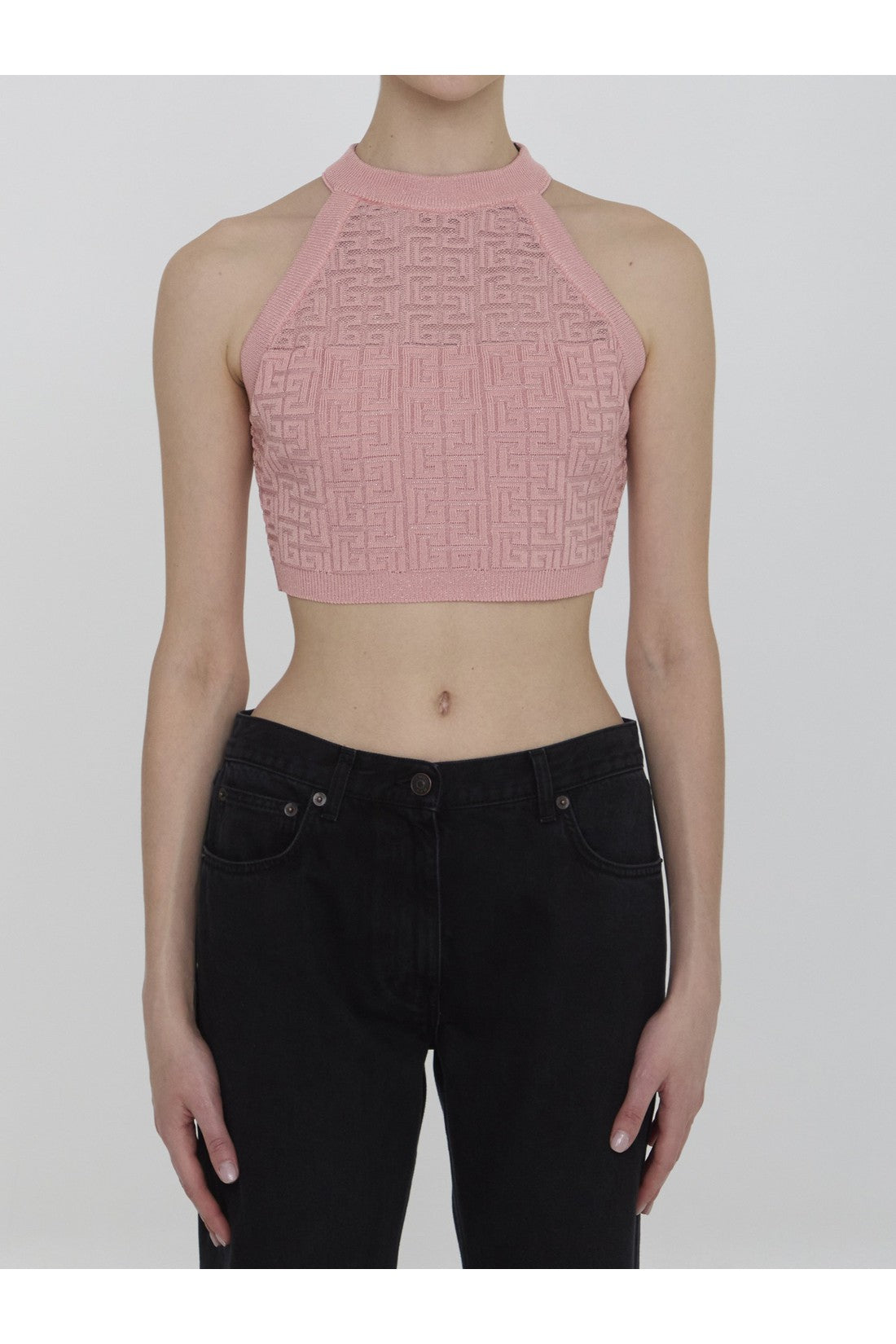 Balmain-OUTLET-SALE-PB Labyrinth knit top-ARCHIVIST