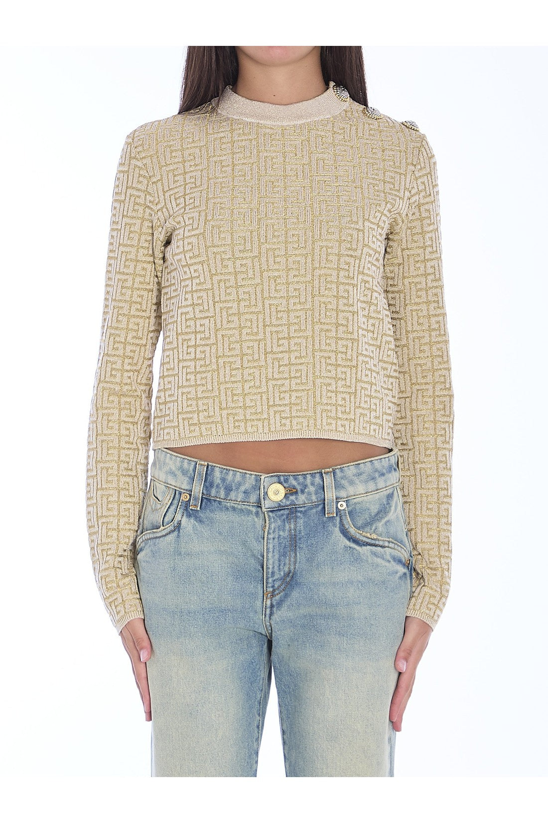 BALMAIN-OUTLET-SALE-PB Labyrinth monogram top-ARCHIVIST