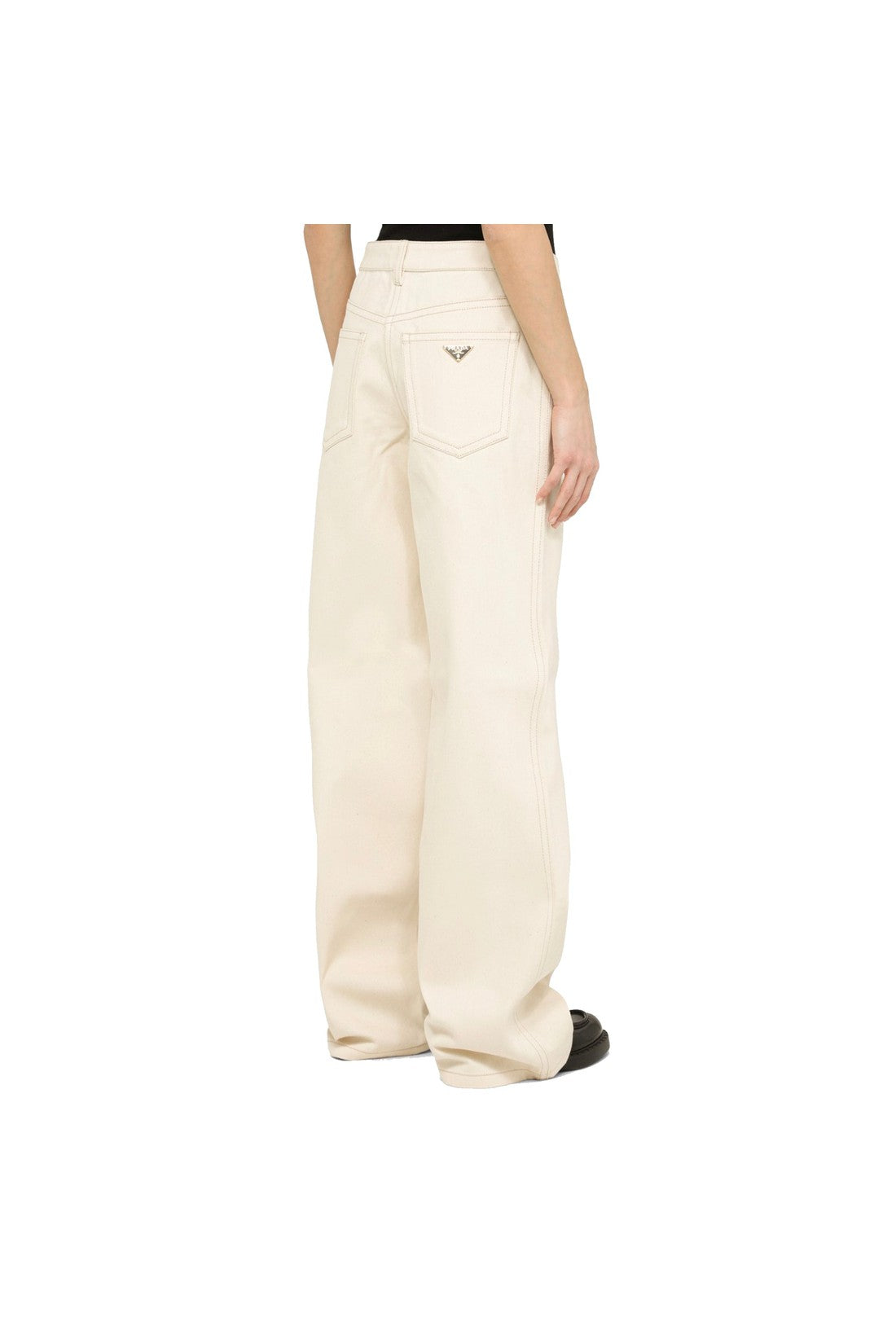 PRADA-Outlet-Sale-Prada Straight Leg Pants-WOMEN CLOTHING-BEIGE-28-ARCHIVIST