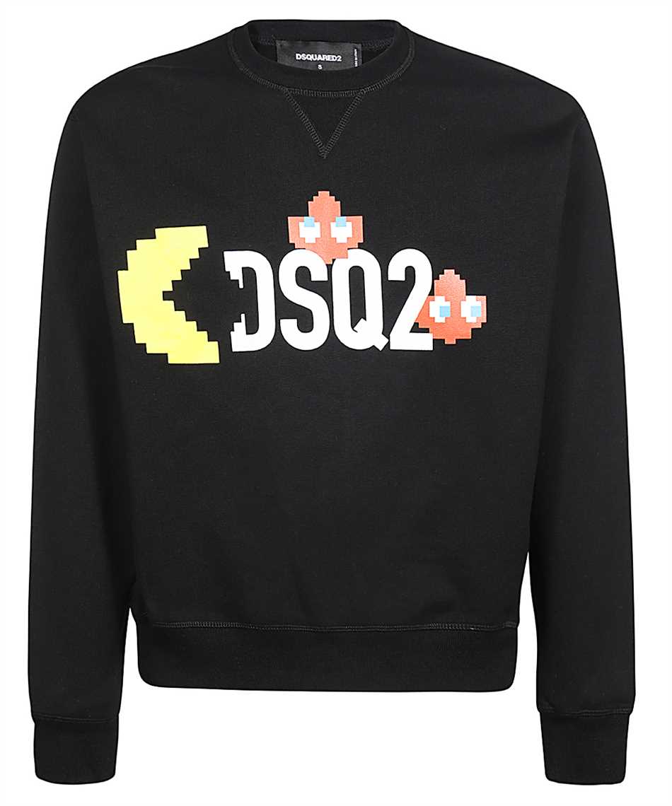 Dsquared2-OUTLET-SALE-Pac-Man x Dsquared2 logo detail cotton sweatshirt-ARCHIVIST