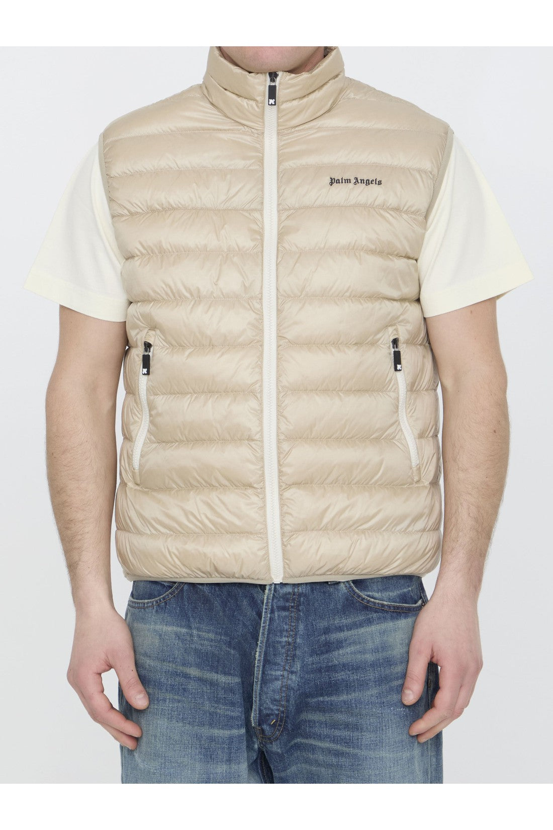 Palm Angels-OUTLET-SALE-Padded vest with logo-ARCHIVIST