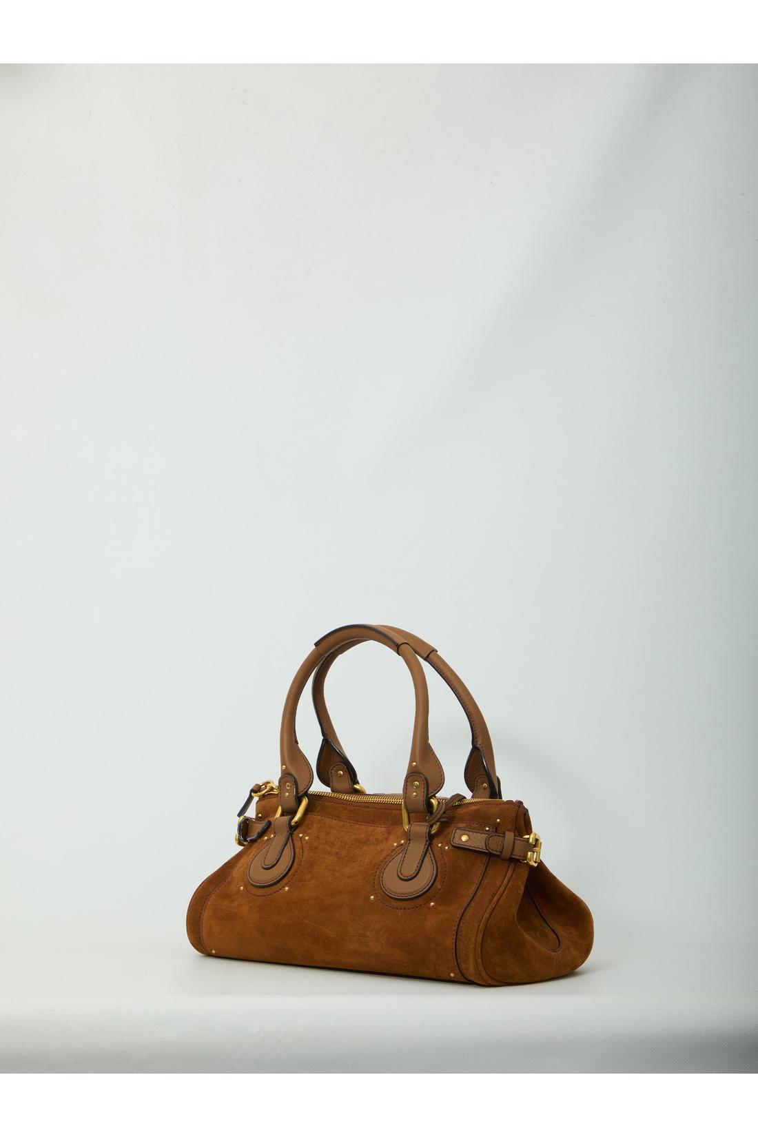 Chloé-OUTLET-SALE-Paddington suede leather bag-ARCHIVIST