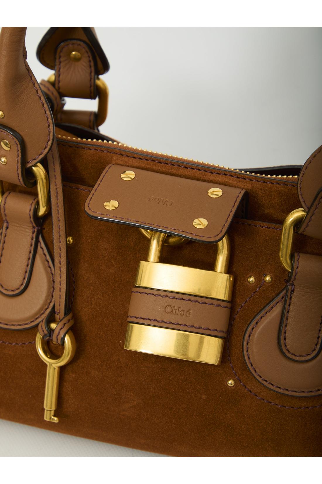 Chloé-OUTLET-SALE-Paddington suede leather bag-ARCHIVIST