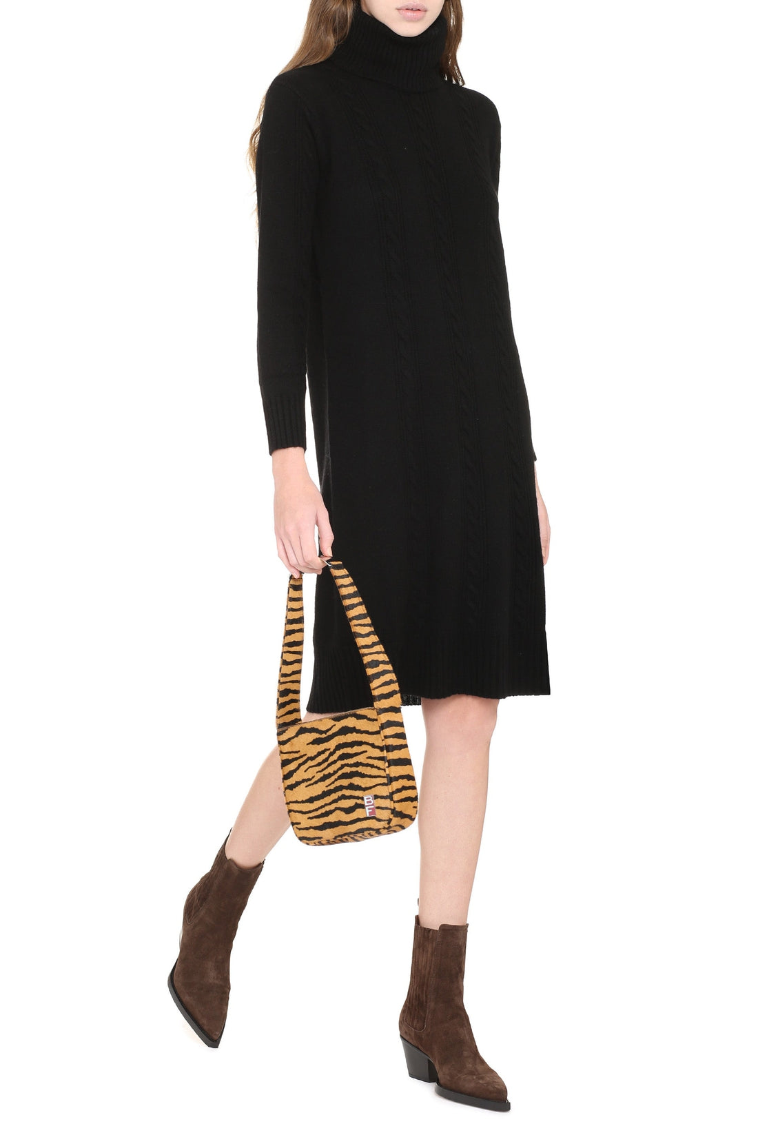 Max Mara Studio-OUTLET-SALE-Paese wool cable knit dress-ARCHIVIST