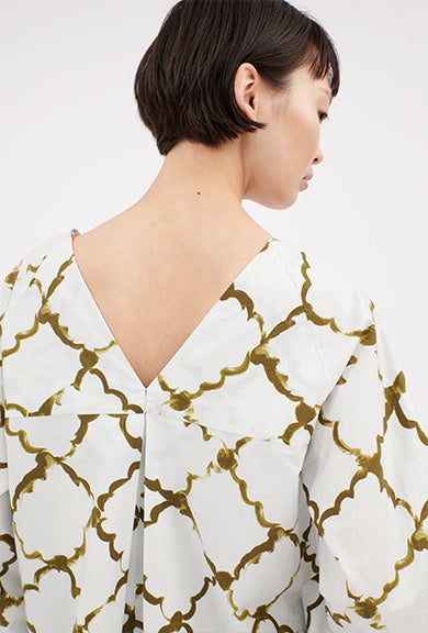 Odeeh-Painted Arabesque Pop Bluse, Goldolive-Hemden & Blusen-Black-Deal-Outlet-by-ARCHIVIST