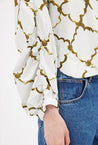 Odeeh-Painted Arabesque Pop Bluse, Goldolive-Hemden & Blusen-Black-Deal-Outlet-by-ARCHIVIST