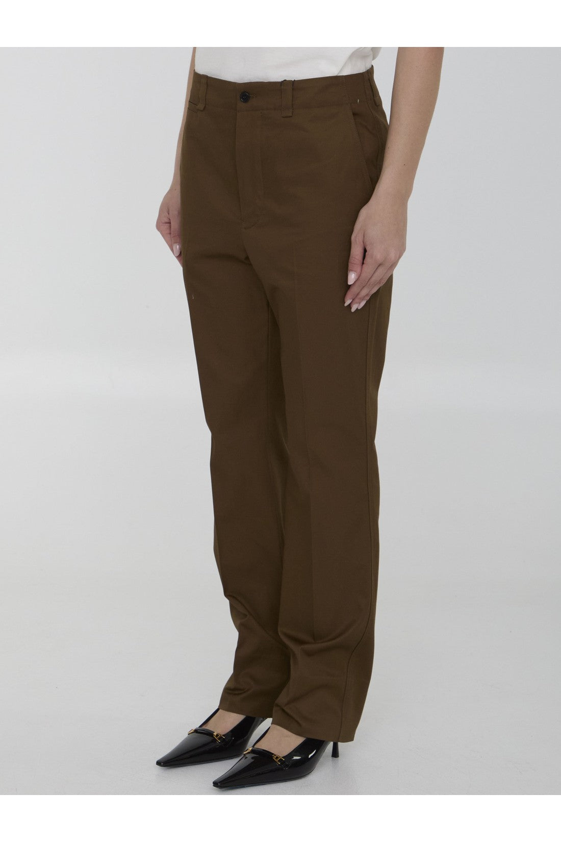 SAINT LAURENT-OUTLET-SALE-Pants in cotton twill-ARCHIVIST