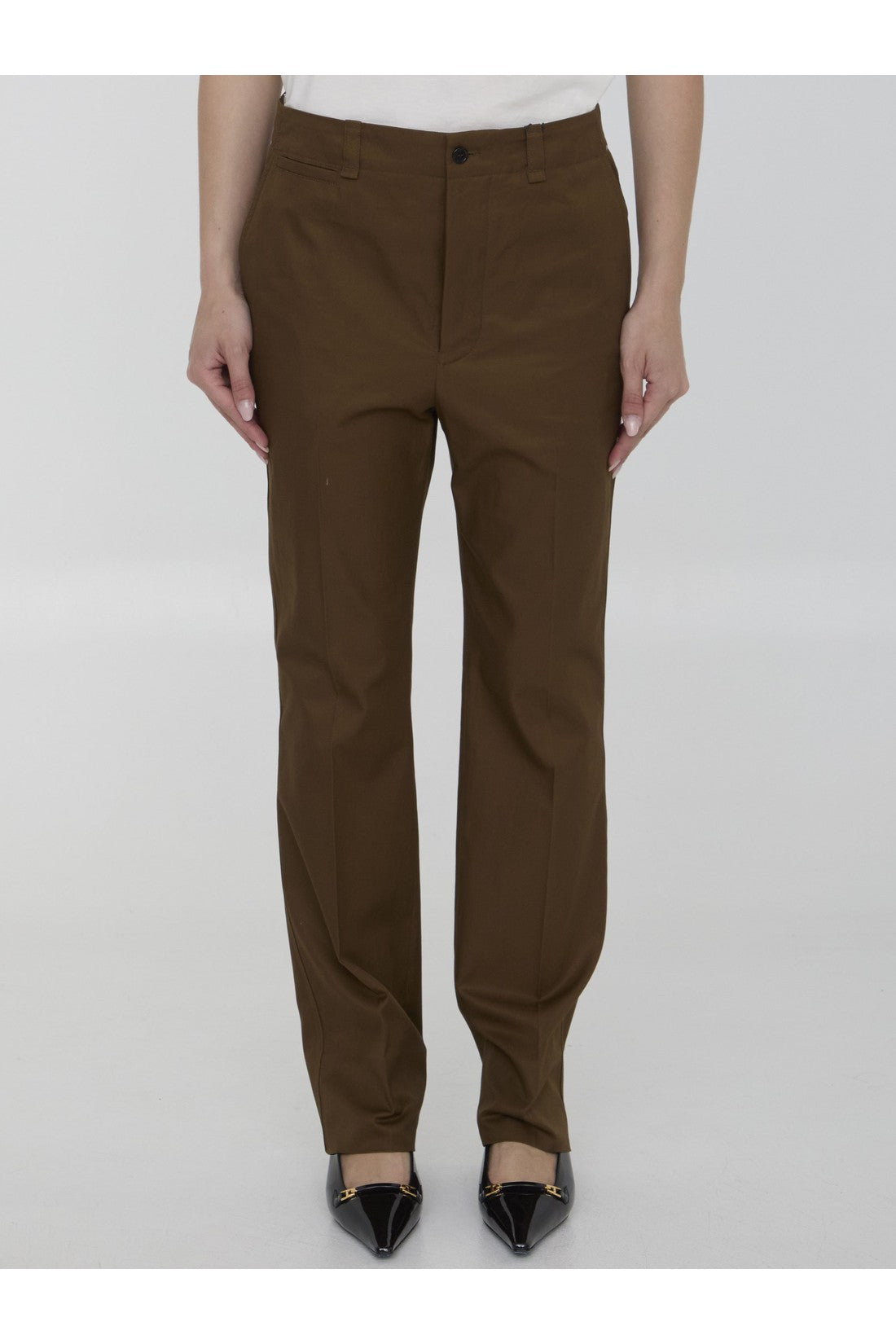 SAINT LAURENT-OUTLET-SALE-Pants in cotton twill-ARCHIVIST