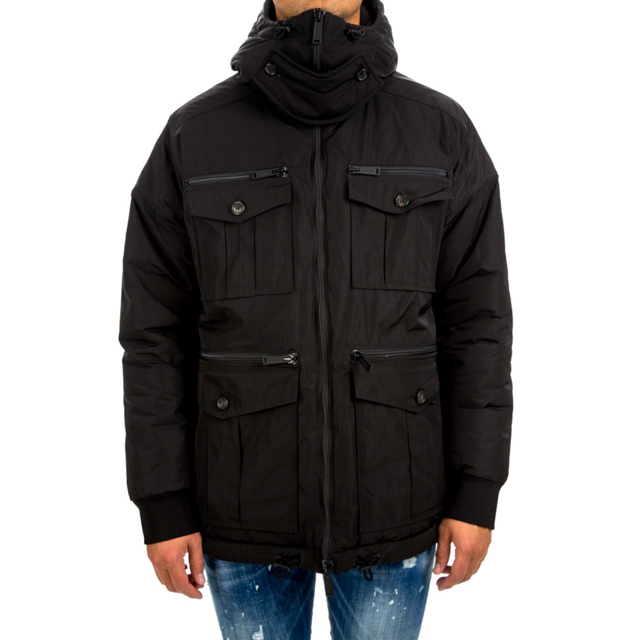 DSQUARED2-OUTLET-SALE-Parka SCHWARZ-ARCHIVIST