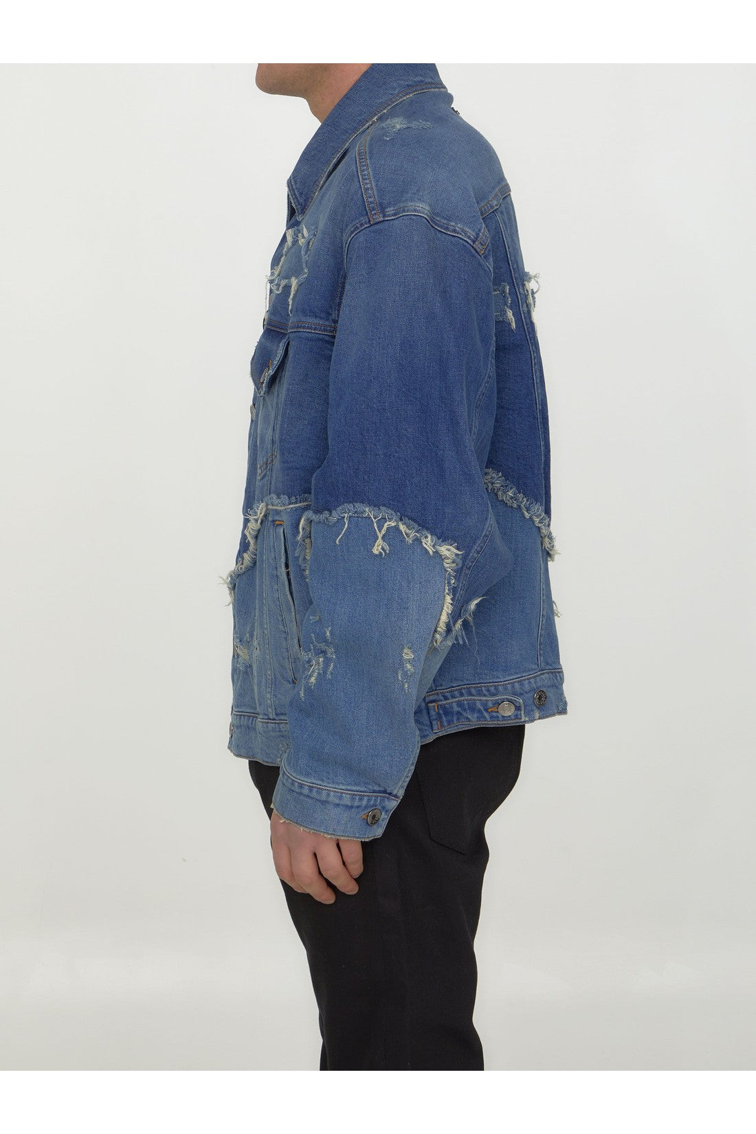 DOLCE&GABBANA-OUTLET-SALE-Patchwork denim jacket-ARCHIVIST