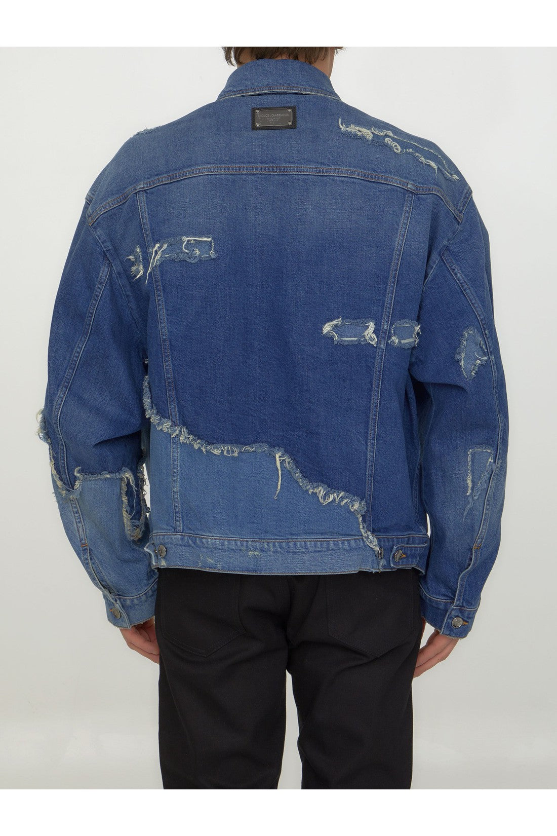 DOLCE&GABBANA-OUTLET-SALE-Patchwork denim jacket-ARCHIVIST