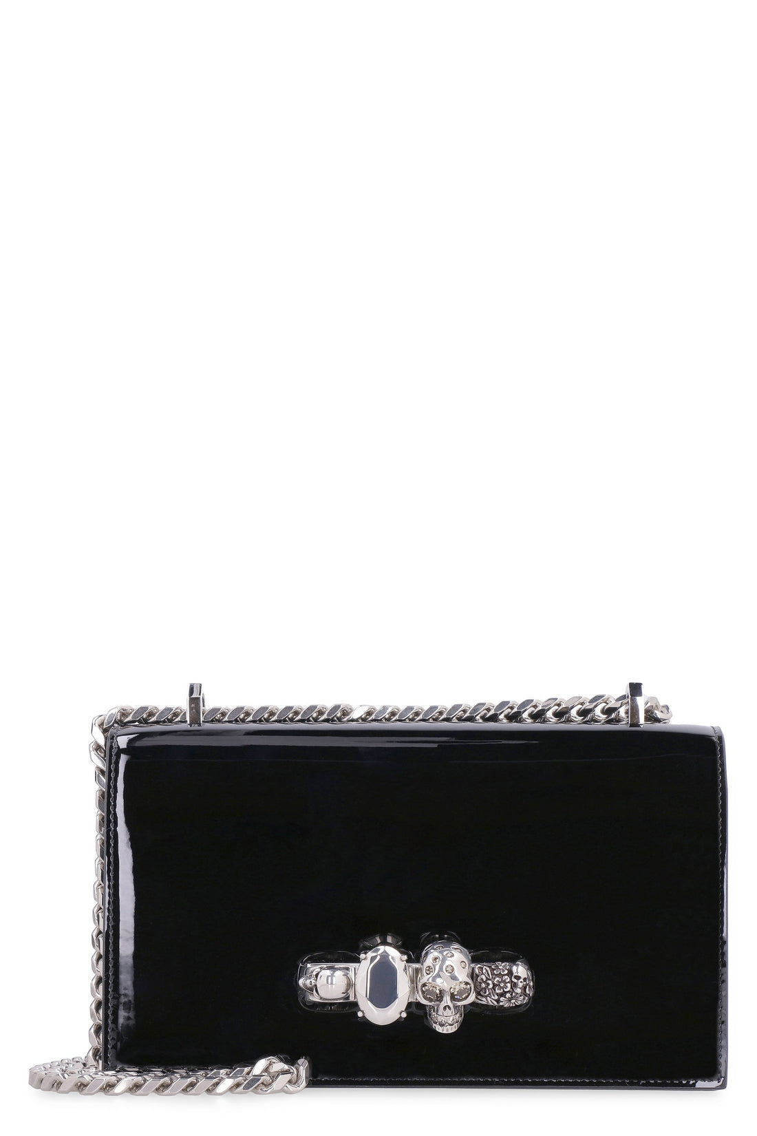 Alexander McQueen-OUTLET-SALE-Patent leather Mini Jewelled Satchel bag-ARCHIVIST
