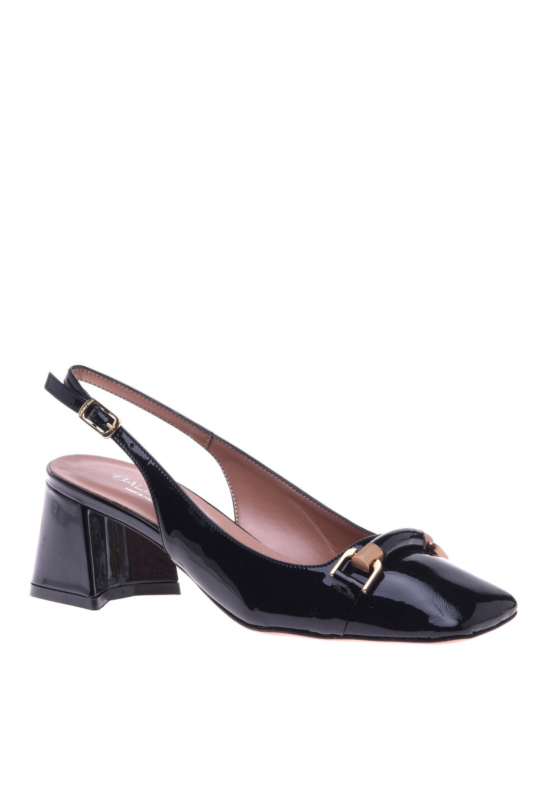 Patent slingbacks in black