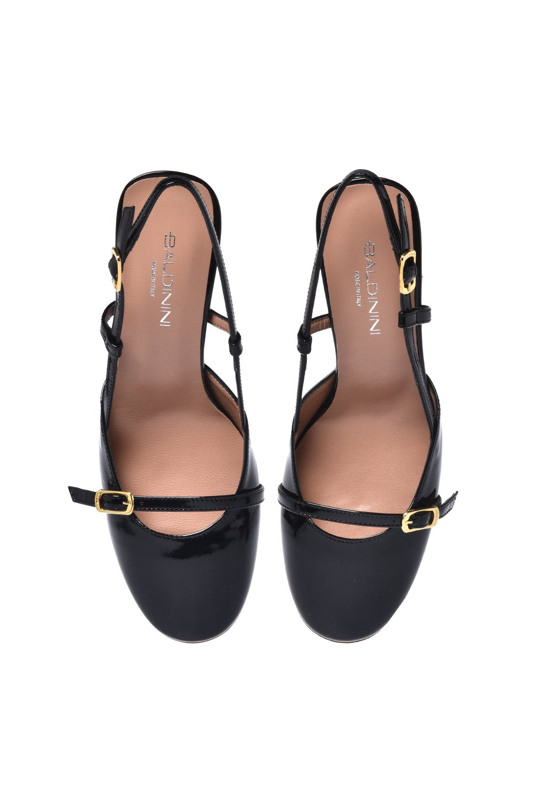 Patent slingbacks in black