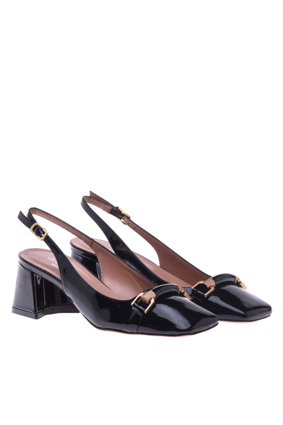 Patent slingbacks in black