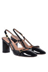 Patent slingbacks in black