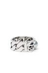 Alexander McQueen-OUTLET-SALE-Pearl Skull Chain Ring-ARCHIVIST