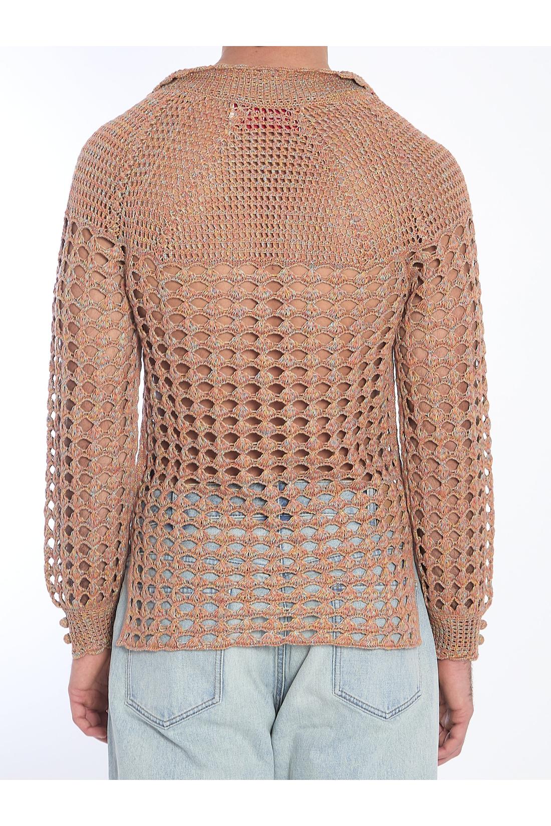 Valentino Garavani-OUTLET-SALE-Perforated knit shirt-ARCHIVIST