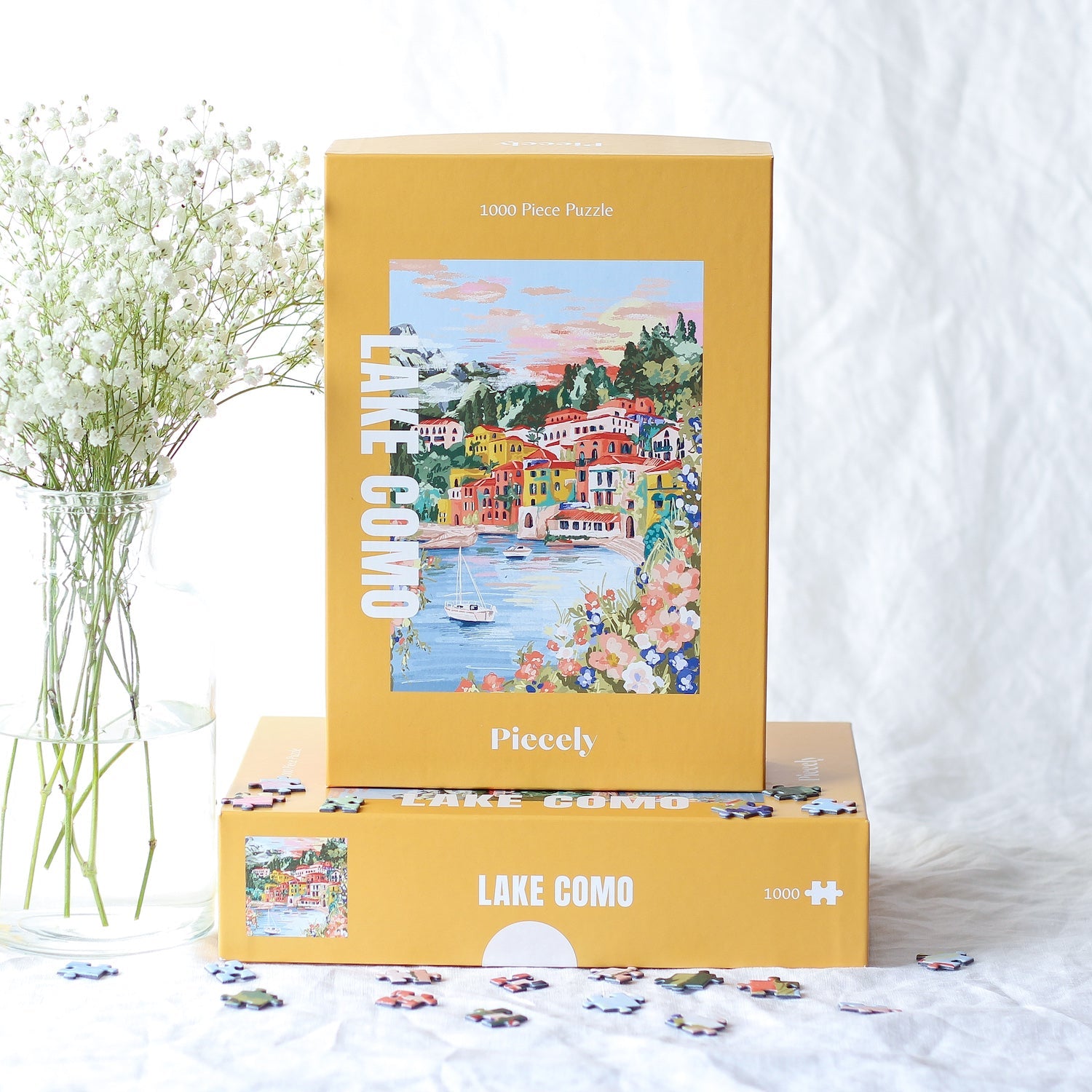 Piecely Puzzles-Piecely Lake Como Puzzle, 1000 Teile-Puzzles-Black-Deal-Outlet-by-ARCHIVIST