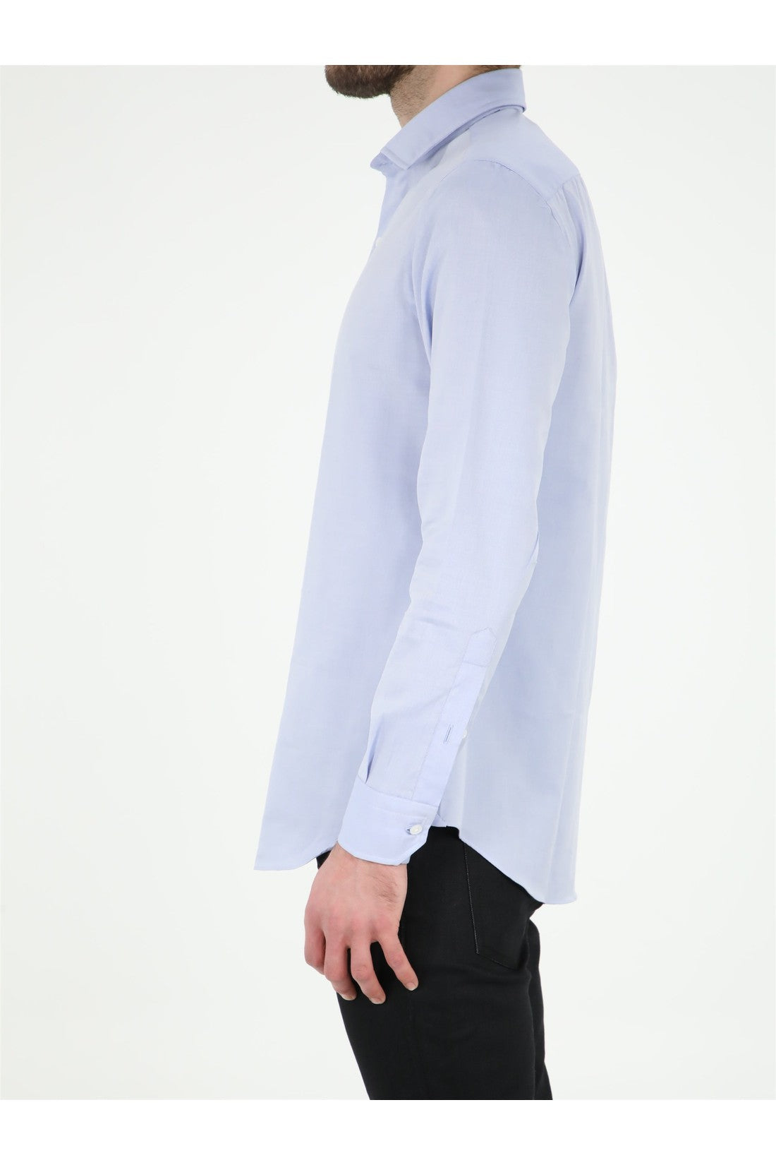 Salvatore Piccolo-OUTLET-SALE-Pin point light blue shirt-ARCHIVIST