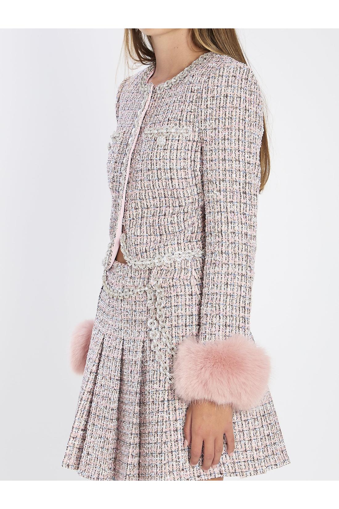 Self Portrait-OUTLET-SALE-Pink bouclé jacket-ARCHIVIST