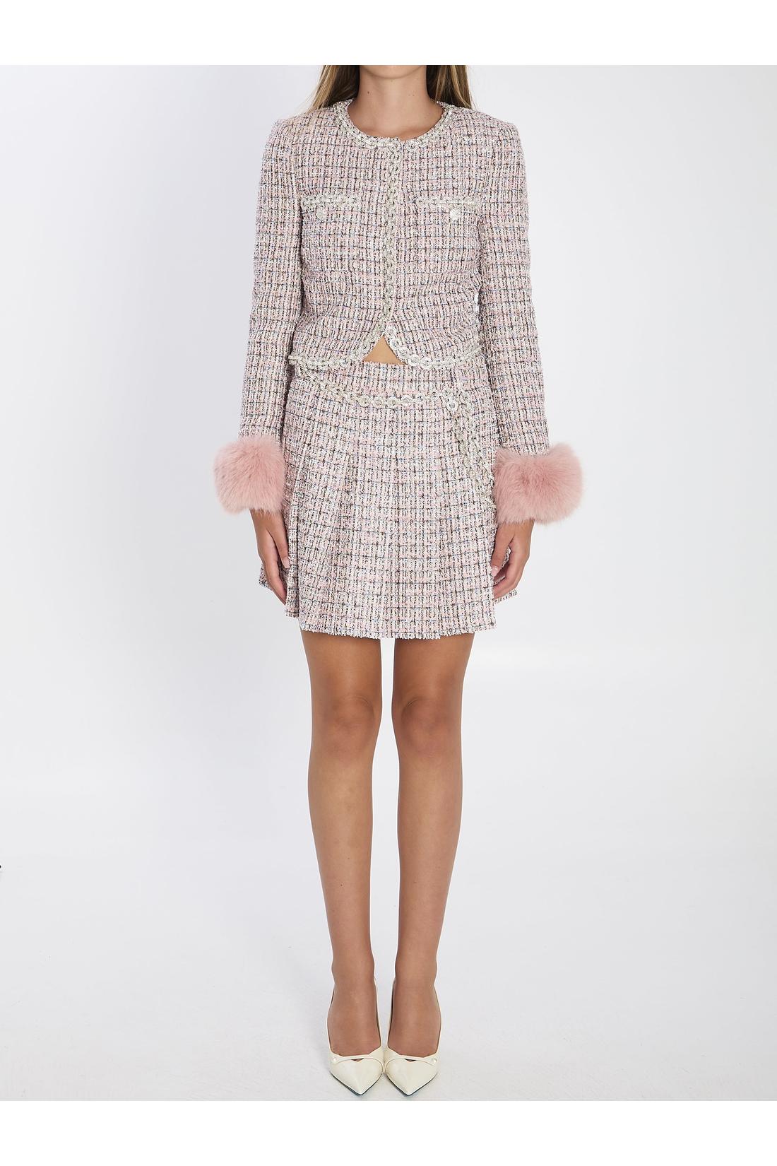 Self Portrait-OUTLET-SALE-Pink bouclé jacket-ARCHIVIST