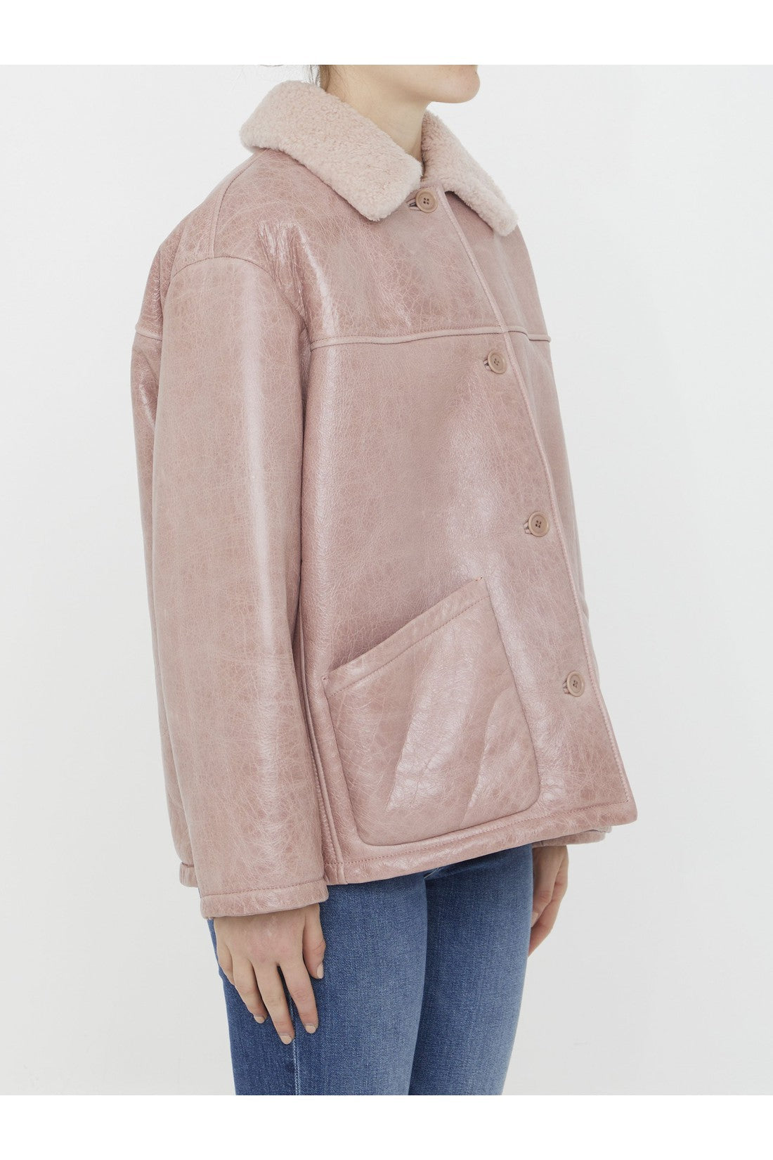 SALVATORE SANTORO-OUTLET-SALE-Pink leather jacket-ARCHIVIST