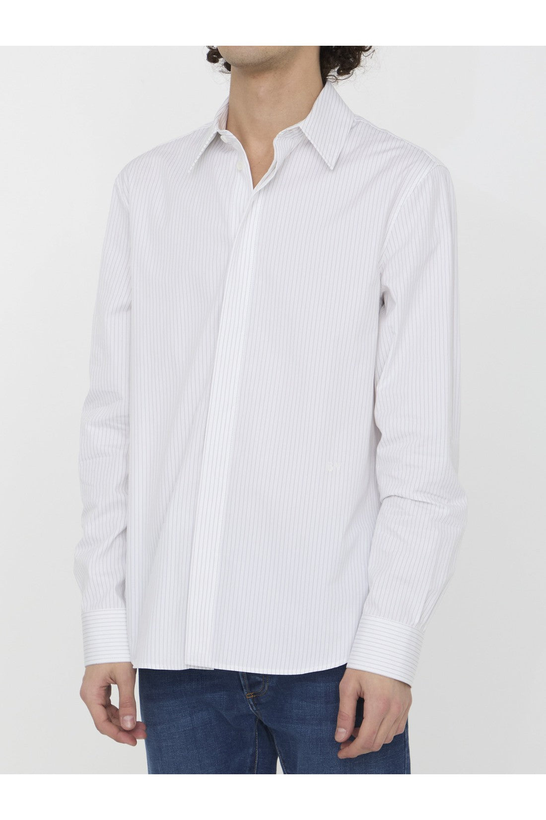 BOTTEGA VENETA-OUTLET-SALE-Pinstriped cotton shirt-ARCHIVIST